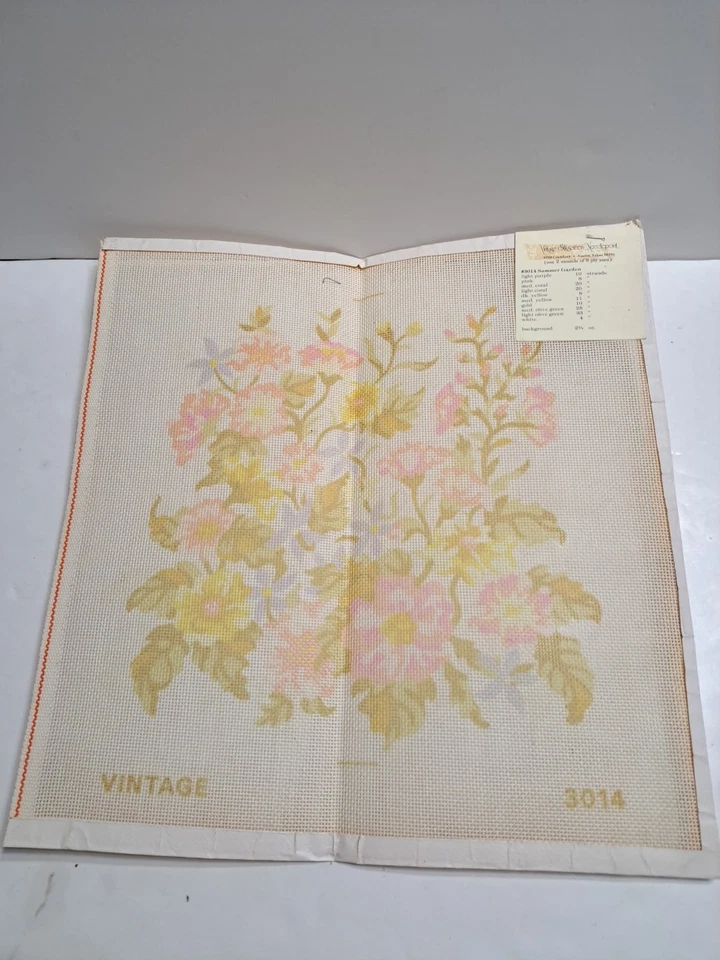 Lote de 4 lienzos de punta de aguja de diseño surtido sello, conchas, globo, patrón floral Foto 2 de 4