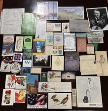 40 Pc Vintage Ephemera Lot Advertising Postcards Valentines Misc Junk Journal