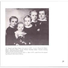 Samuel & Mary Dakin's 5 Sons In 1839 1880s Upstate NY Book Plate Print SJ10
