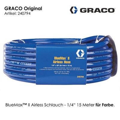 Graco BlueMax  II - Airless Schlauch 1/4'' - 15m für Farbe, Lack, Silikat 240794