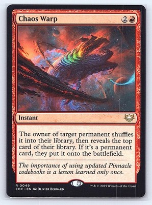 Chaos Warp 49 Rare Commander: Edge of Eternities Magic: The Gathering Near Mint