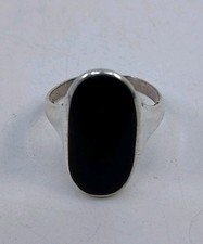 Sterling Silver 925 Black Onyx Gemstone Size 8 Formal