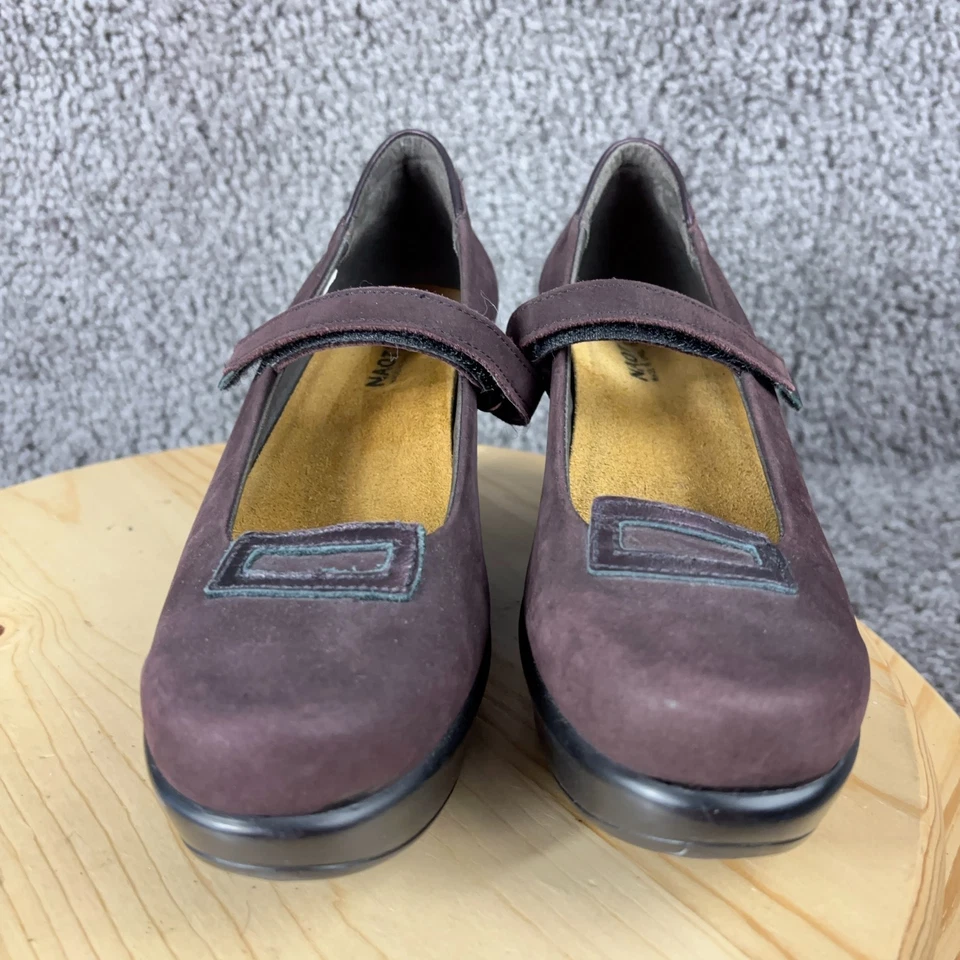 Zapatos Naot Día Tacón de Cuña Mary Jane Mujer Talla 6 Púrpura Cuero Nubuck Bomba Foto 2 de 4