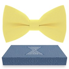 Babies Pre-Tied Bow Tie Formal Solid Tuxedo Small, Lemon