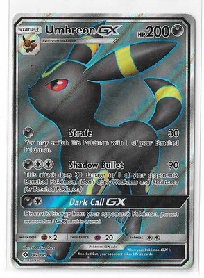 Umbreon GX 142/149 Sun & Moon Base Set Full Art Holo Pokmeon TCG 
