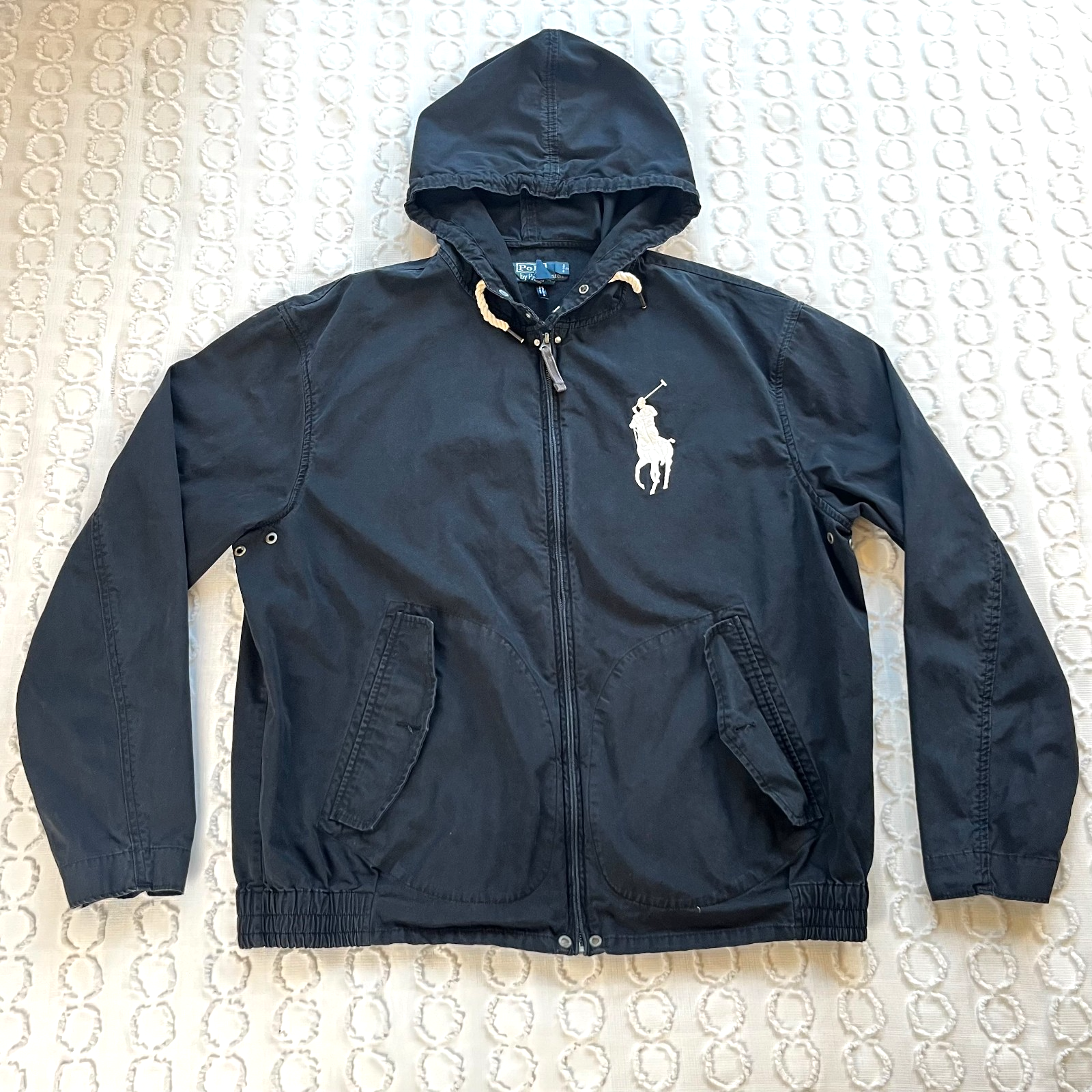 Polo by Ralph Lauren Giacca Uomo XL Nera Full Zip Yacht Club Vela Big Pony