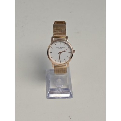 Ladies Eddie Borgo Rose Gold Tone Mesh Band White Dial Analog