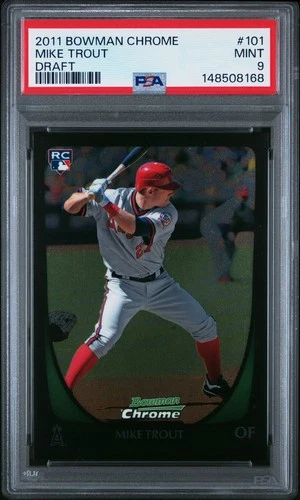 2011 BOWMAN CHROME DRAFT #101 MIKE TROUT ROOKIE RC - PSA 9