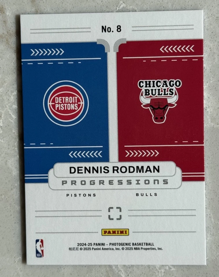 2024-25 Panini Photogenic - Progressions Wedges #8 Dennis Rodman /49 - Imagem 2 de 2