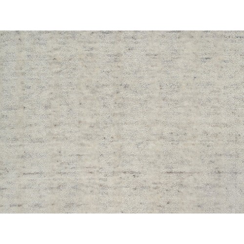 Alfombra de corredor de lana natural con diseño de rayas verticales marfil de 2'6"x12' R91669 - Imagen 5 de 8