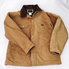 Vintage Indiana Industrial Jacket Mens 48 Tall Canvas Blanket Lined Made in USA