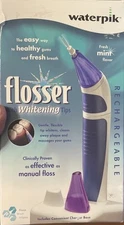 Waterpik Flosser with Whitening Tips Rechargeable Removable Sleeves Charger