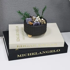 Faux Book Storage Boxes - Minimalist Black-Beige Coffee Table