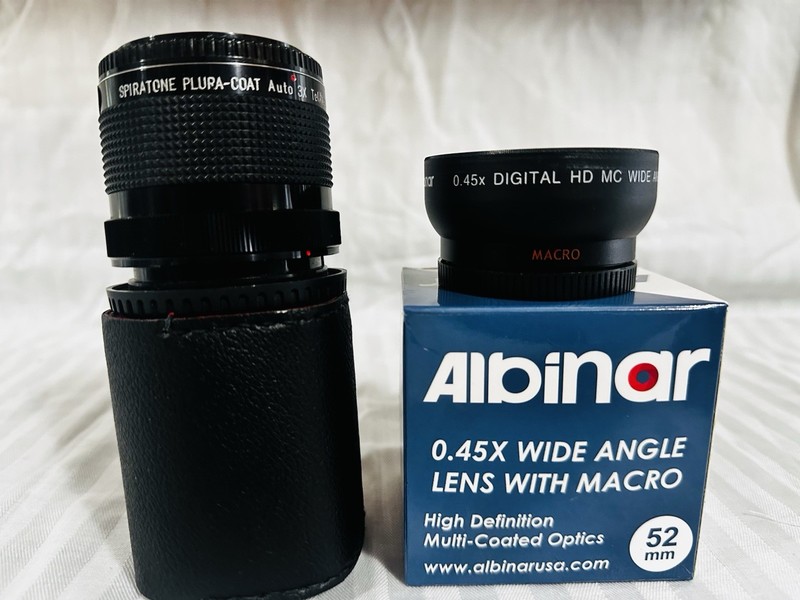 Spiratone Plura-coat auto 3X TelXtender, Albinar 0.45 wide angle w/ macro CANON