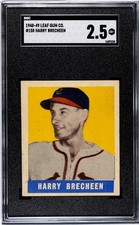 1948 Leaf SHORT PRINT Harry Brecheen # 158 SGC 2.5 Good+ PRESENTS LIKE A 5