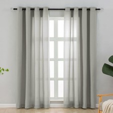 Privacy Curtains 96 Inches Long 2 Panels Set, Grey Light Filtering Curtains f...