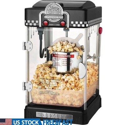 Retro Popcorn Maker Countertop 4qt Movie Theater Popper Easy Clean Kettle New