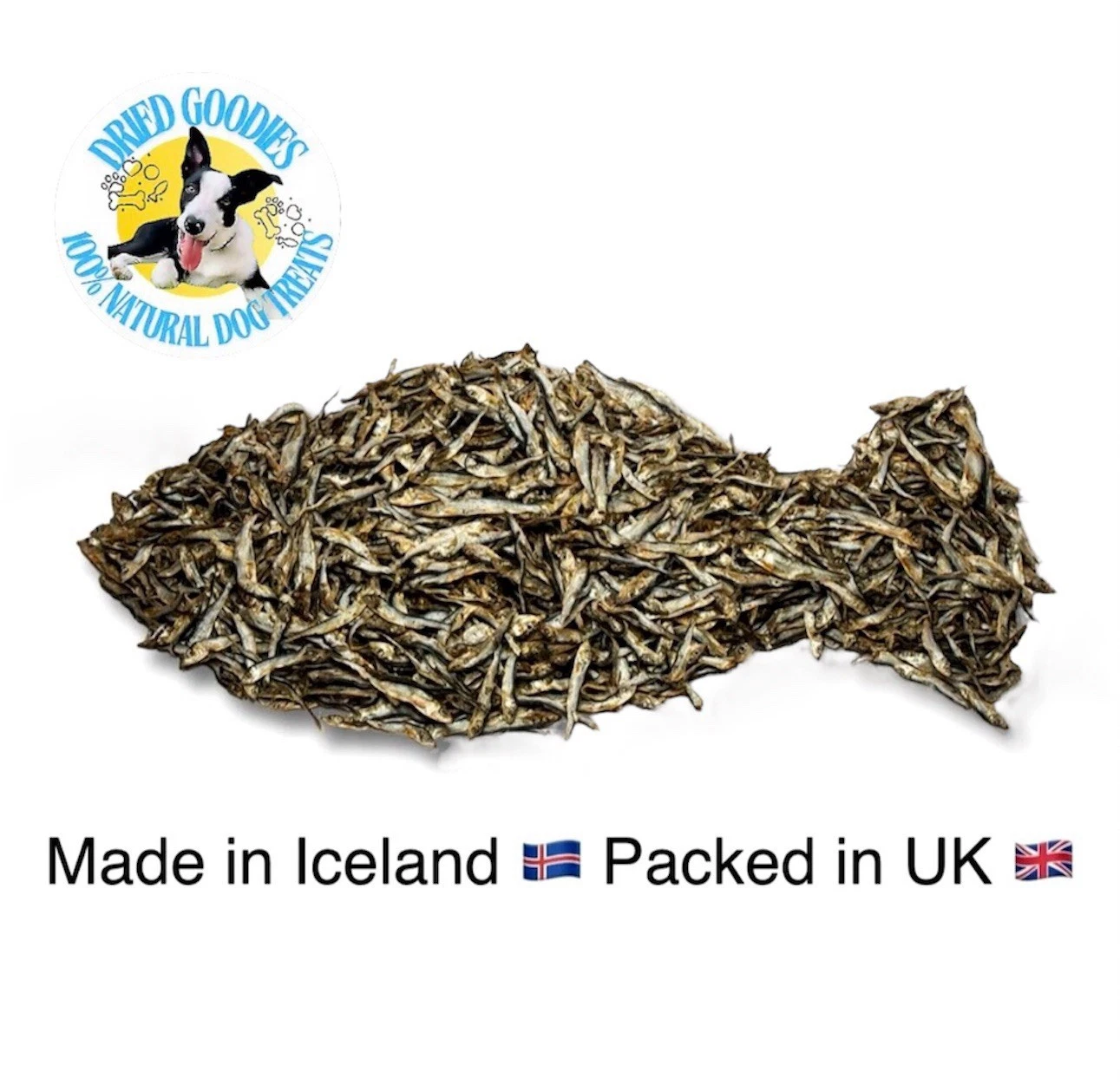 100% Natural-Organic ICELANDIC Air Dried Fish Sprats Dog & Cat Treat 500g UK