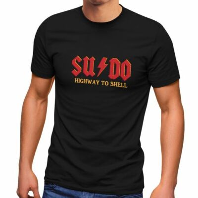 Herren T-Shirt SU DO Highway to Shell Wortspiel Geschenk für it Experte Admin