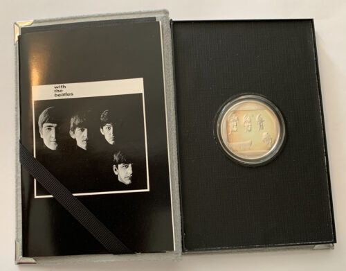 The Beatles 1991 -With The Beatles Record 1.ozt .999 Silver Coin Case And Box - Picture 2 of 7