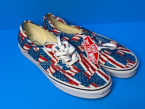 NEW Vans American Free Flag Low Top Tennis Shoes Men's Size 9 Woman's 11