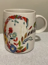 Anthropologie Starla Halfmann Petal Floral C Letter Initial Monogram Mug Cup