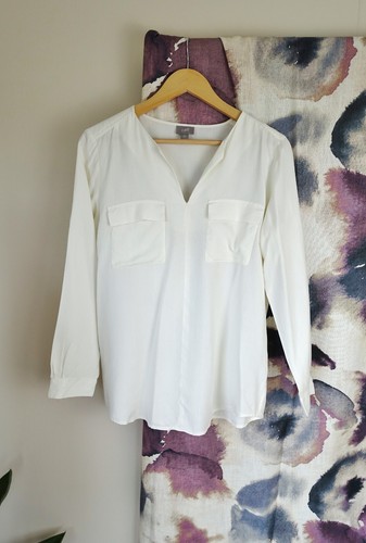 J.JILL J JILL Ivory 100% Silk top blouse size S - Picture 4 of 9