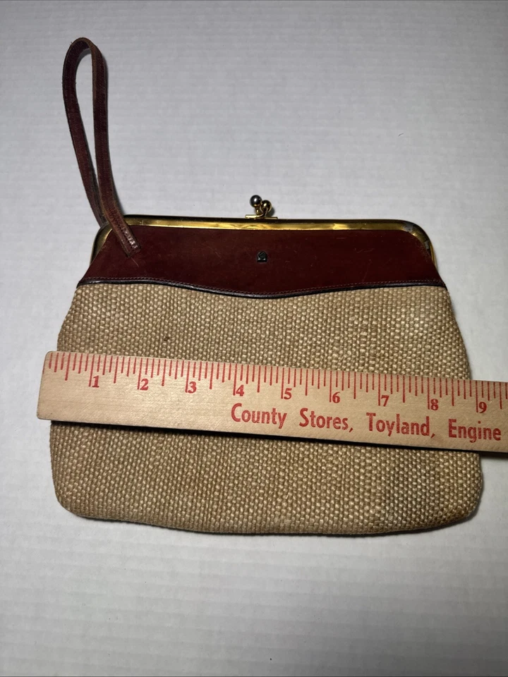 Vintage Etienne Aigner Handmade Bag Satchel Linen Leather - Image 2 of 4