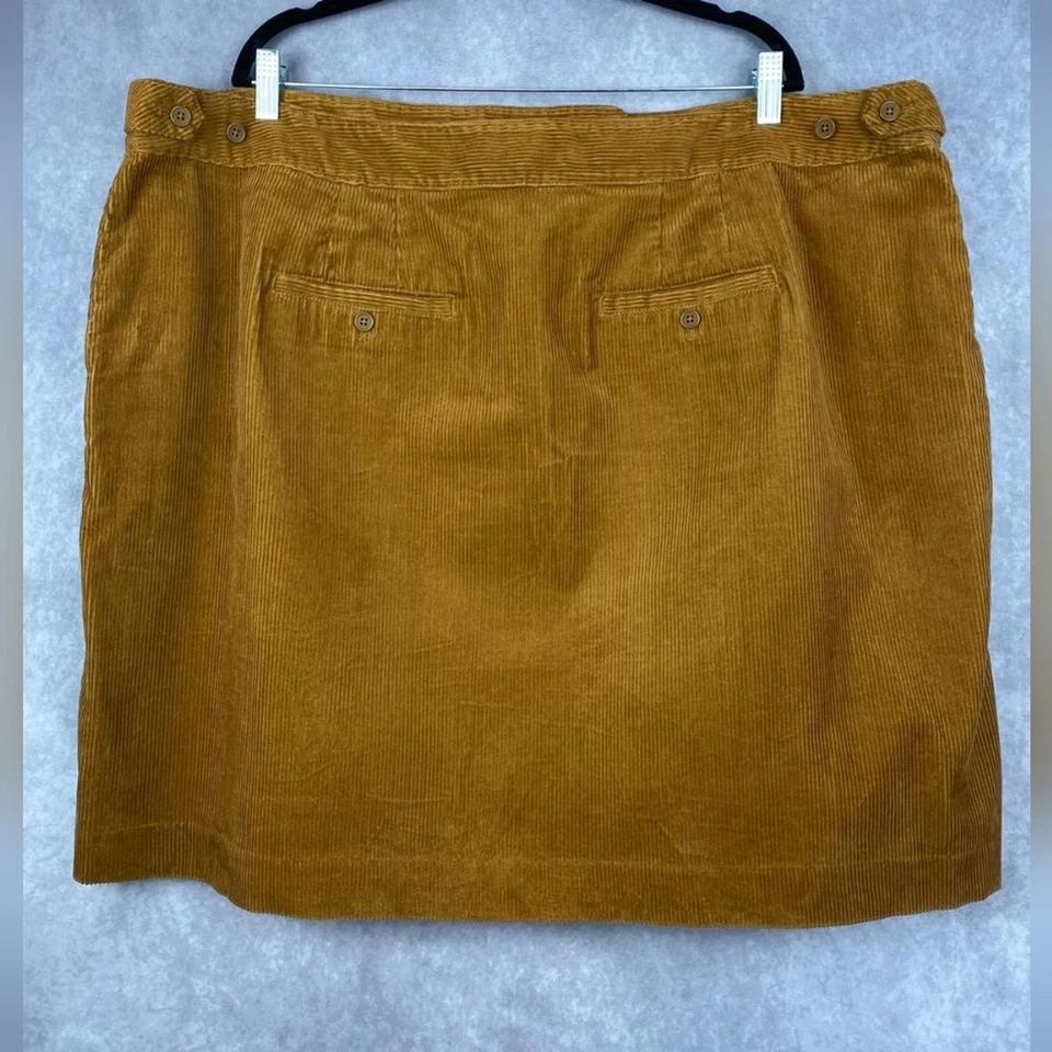 Minifalda de pana para mujer Talbots talla 22W línea A color mostaza Foto 2 de 4