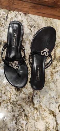 Brighton Bench Made Brazil Womens Black Leather Sandal Thong WHITNY 8.5 M - Picture 5 of 6