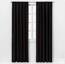 📀 Henna Blackout Curtain Panel *Black* (50" x 63" ) - Project 62