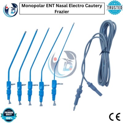 Monopolar ENT Nasal Electro Cautery Frazier Suction Tube With Resuable Cable