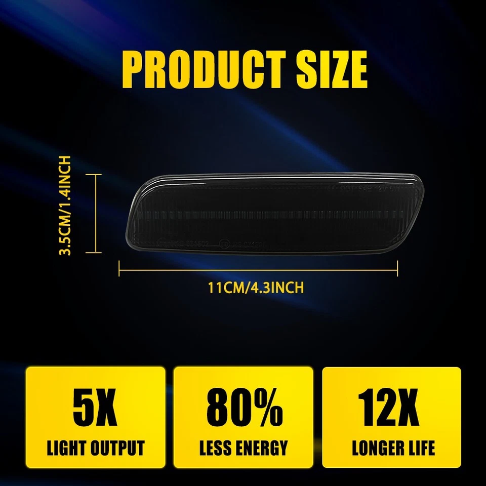 Smoked White LED Front Bumper Side Marker Light For 1998-2005 Lexus GS300 Base M - Image 2 of 4