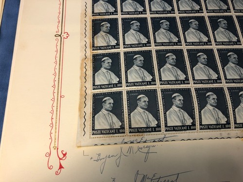 Vatican Commemorative Postal Issue 2 Stamp Sheets New York World's Fair 1964 65 - Picture 6 of 12