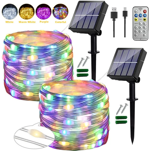 10M-30M Solar LED Lichtschlauch Lichterschlauch Garten Außen Party Lichterkette