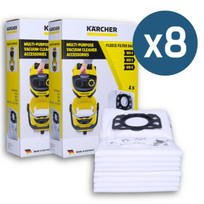 4x Vlies-Staubsaugerbeutel Für Kärcher WD 6 P S V-30/6/22/T - 3-lagig, Reißfest