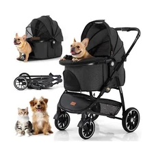 Kenyone Pet Stroller 3 in 1 Dog Stroller for Medium Small Size Dogs, Large Ca...