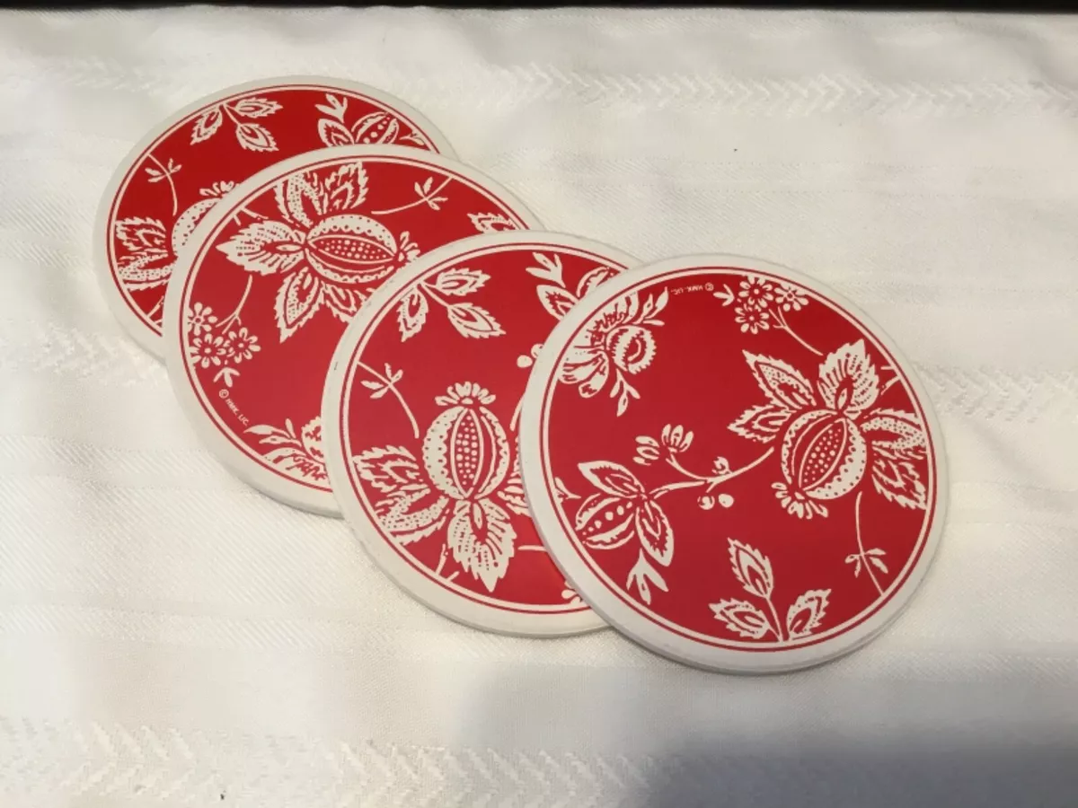 Round red deals coasters