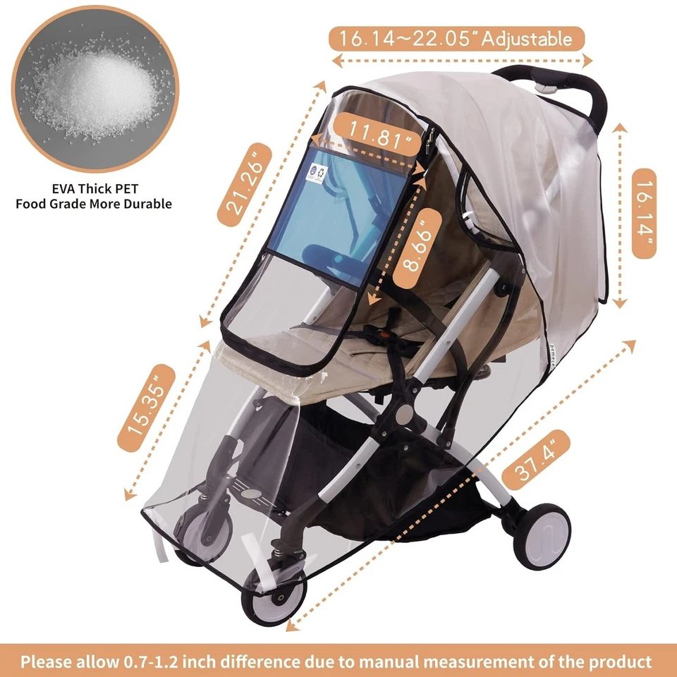 Travel-Friendly Waterproof Rain Cover for Strollers - Protects from Dust & Snow - Image 4 of 4