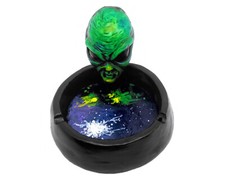 Posacenere testa aliena bruciatore porta incenso accessori fumo UFO decorazione arte spaziale
