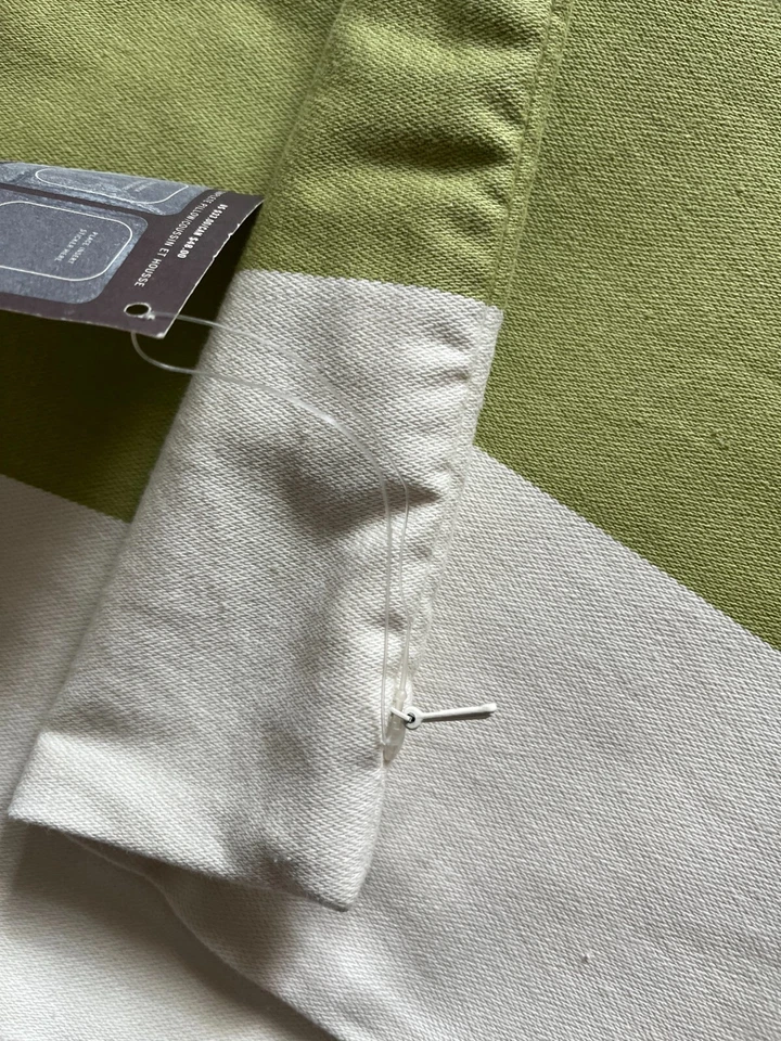 Pottery Barn Canvas Throw Pillow Covers, set of 2, Green and Ivory, NWT 20"x20" - Image 2 of 3