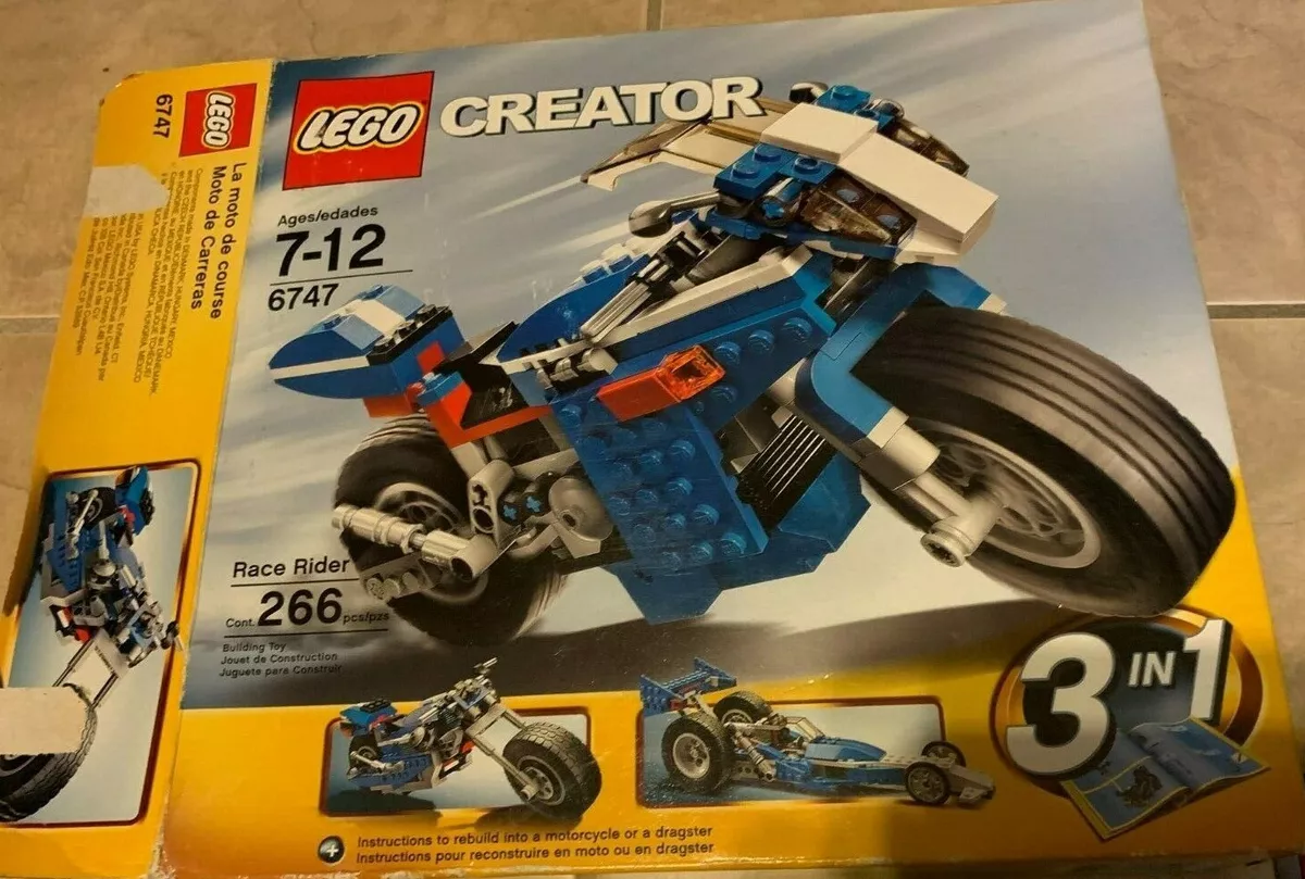 LEGO Creator 3-in-1 6747 Race Rider Motorcycle in box w/ all 3 instructions