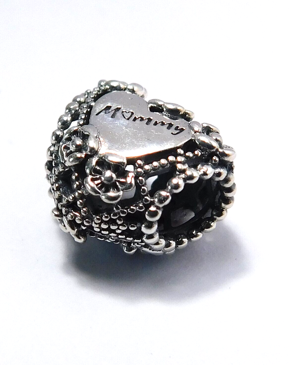 Authentic Pandora Charm, Flower Heart Mommy, #798892C00 | eBay