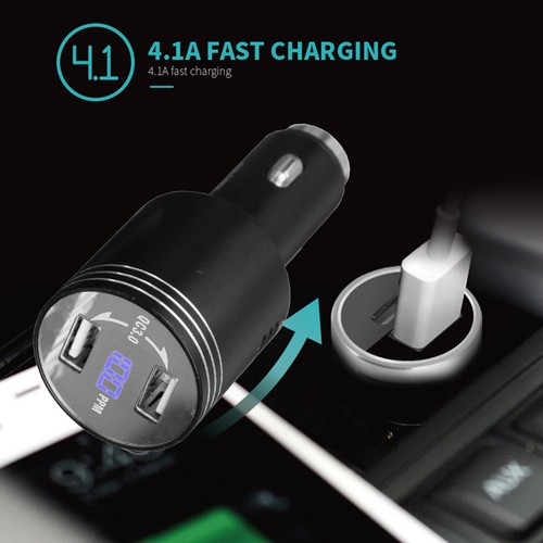 Détecteur de monoxyde de carbone chargeur de voiture alarme de co dans la voiture avec écran DEL QC3.0 2 ports - Photo 11 sur 11