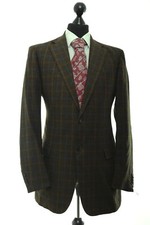 Ermenegildo Zegna Sakko Jackett 50 L gr�n oliv Karo 2-Knopf mit Kaschmir wie Neu