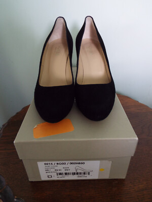 HOBBS JULIET COURT BLACK SUEDE SHOES MADE IN ITALY SIZE 7/40 UK