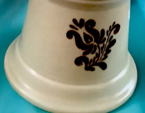 Vintage Pfaltzgraff Dorfmuster Zuckerdose mit Deckel braun & beige guter Zustand - Bild 5 von 5