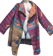 Nwtfunky Stuff Hippy Quilted Vintage Cotton Kantha Revesible Jacket Coat Top 3x