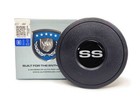 VSW 9-Bolt Standard Black Horn Button with Chevy Super Sport Silver SS Emblem