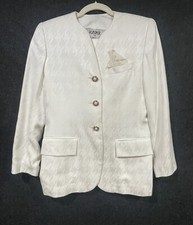 Vintage Kasper for ASL Petite Sz 4 Ivory Off White Skirt Suit 90s NWT